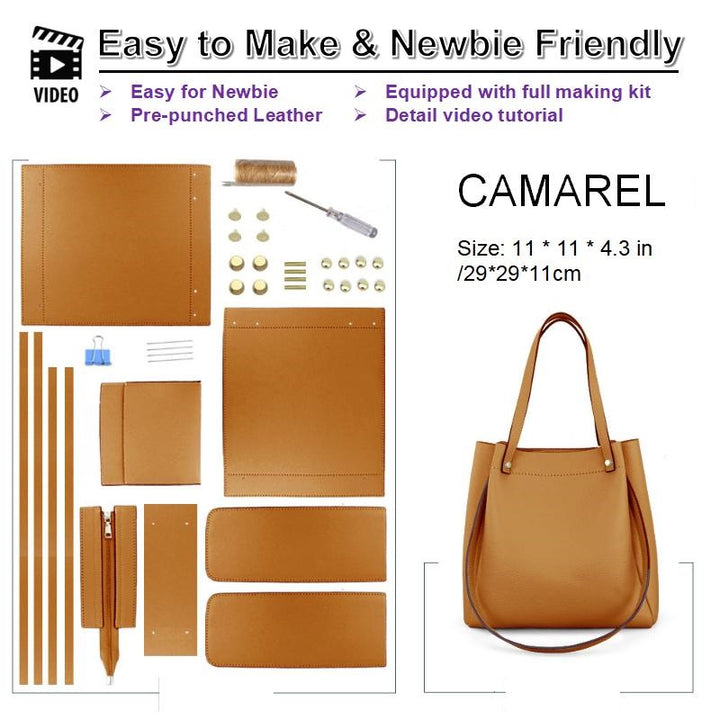 Bucket Lady Leather Bag DIY Handmake Kit 6 Colors