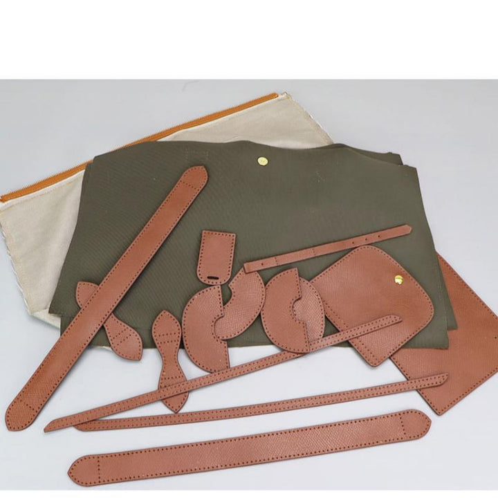 Kit de bricolaje para hacer un bolso de cuero Oxford clásico verde