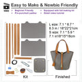 Kit de bricolaje para hacer bolsos de cuero precortados con picotina en 3 colores