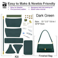 Kit de bricolaje para hacer bolsos Sewingjoy Bolso de mujer de 3 colores verde