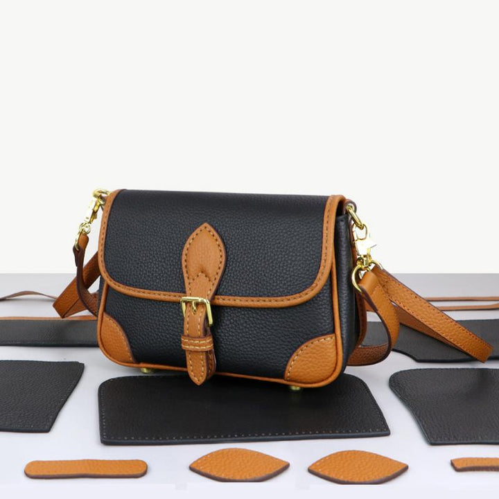 DIY Crossbody Bag Kit Genuine Leather 2 Straps 4 colors