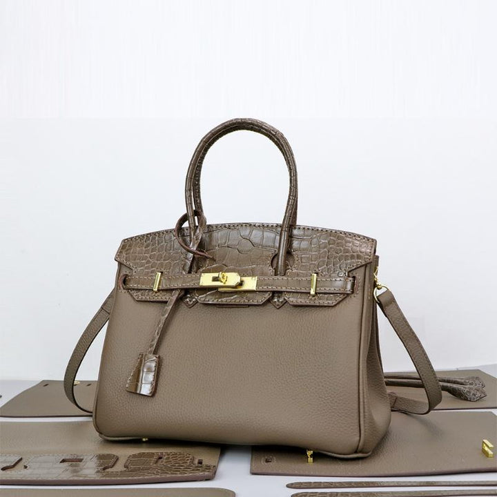 6 Colors option Leather Bag DIY Kit for Woman Crossbody bag with Top Crocodile Texture